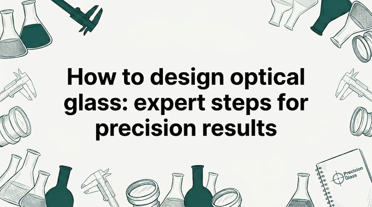 Title card with optical glass and scientific tools illustration