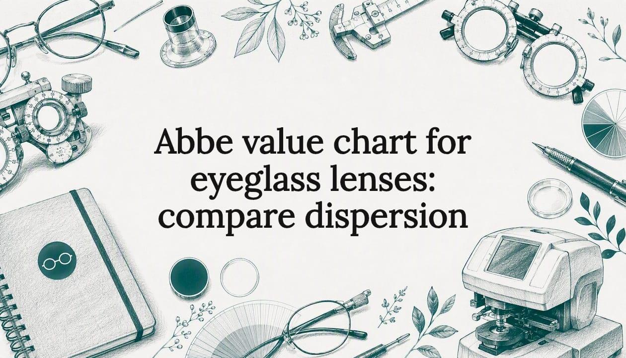 Abbe value chart for eyeglass lenses: compare dispersion