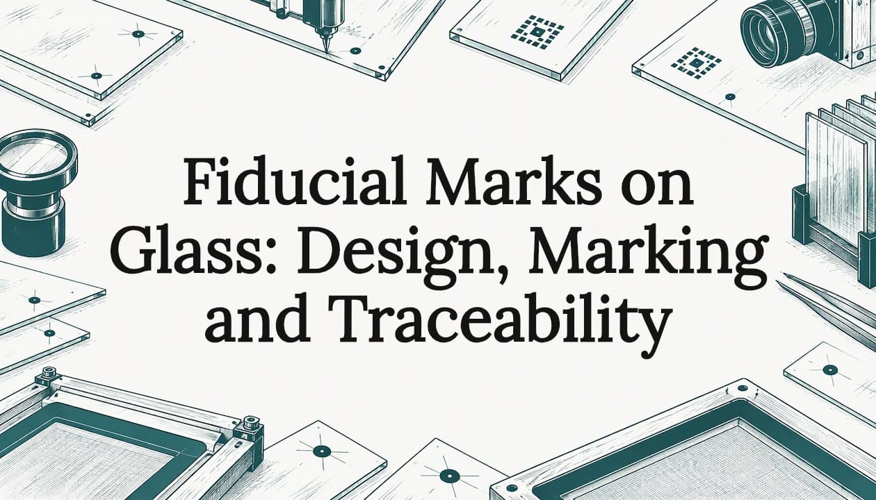 Fiducial Marks on Glass: Design, Marking and Traceability